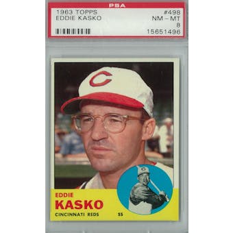 1963 Topps Baseball #498 Eddie Kasko PSA 8 (NM-MT) *1496 (Reed Buy)