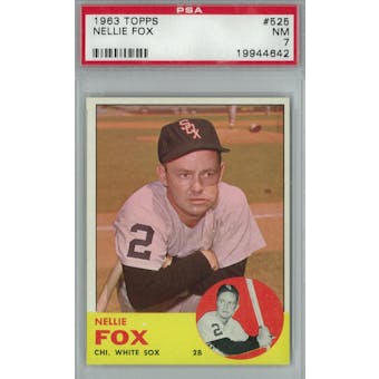 1963 Topps Baseball #525 Nellie Fox PSA 7 (NM) *4642 (Reed Buy)