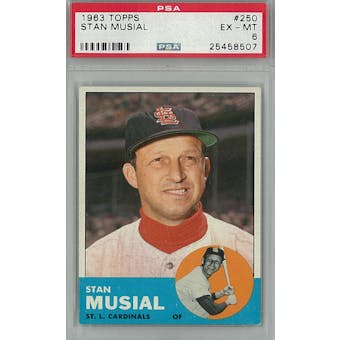 1963 Topps Baseball #250 Stan Musial PSA 6 (EX-MT) *8507 (Reed Buy)
