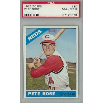 1966 Topps Baseball #30 Pete Rose PSA 8 (NM-MT) *0379 (Reed Buy)