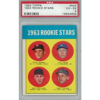 1963 Topps Baseball #544 Rusty Staub RC PSA 4 (VG-EX) *4659 (Reed Buy)