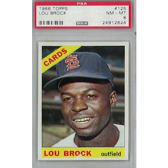1966 Topps Baseball #125 Lou Brock PSA 8 (NM-MT) *2624 (Reed Buy)