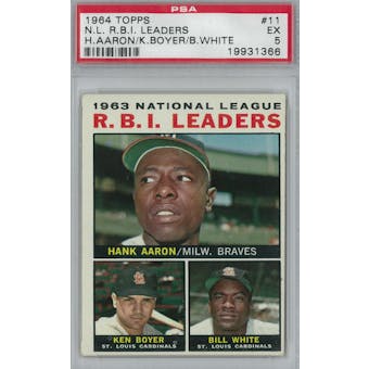 1964 Topps Baseball #11 NL RBI Leaders PSA 5 (EX) *1366 (Reed Buy)