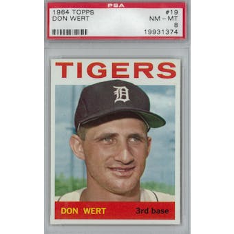 1964 Topps Baseball #19 Don Wert PSA 8 (NM-MT) *1374 (Reed Buy)