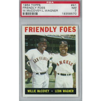 1964 Topps Baseball #41 Friendly Foes PSA 7 (NM) *8570 (Reed Buy)