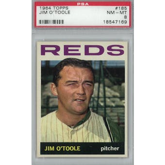 1964 Topps Baseball #185 Jim O'Toole PSA 8 (NM-MT) *7169 (Reed Buy)