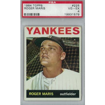 1964 Topps Baseball #225 Roger Maris PSA 4 (VG-EX) *1579 (Reed Buy)