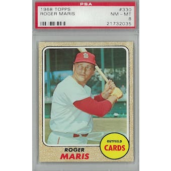 1968 Topps Baseball #330 Roger Maris PSA 8 (NM-MT) *2035 (Reed Buy)
