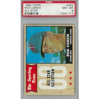 1968 Topps Baseball #363 Rod Carew AS PSA 8 (NM-MT) *1713 (Reed Buy)