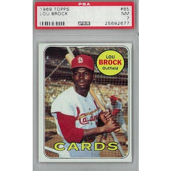 1969 Topps Baseball #85 Lou Brock PSA 7 (NM) *2677 (Reed Buy)