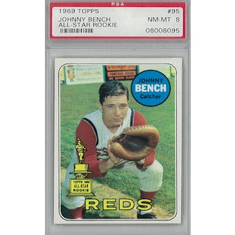 1969 Topps Baseball #95 Johnny Bench PSA 8 (NM-MT) *8095 (Reed Buy)