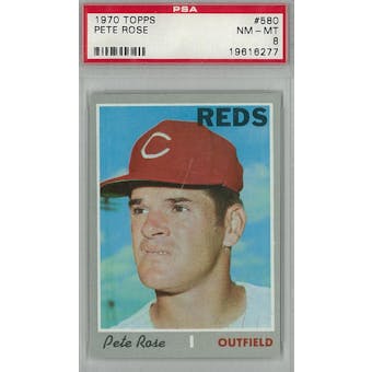 1970 Topps Baseball #580 Pete Rose PSA 8 (NM-MT) *6277 (Reed Buy)