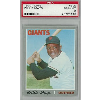 1970 Topps Baseball #600 Willie Mays PSA 8 (NM-MT) *1146 (Reed Buy)