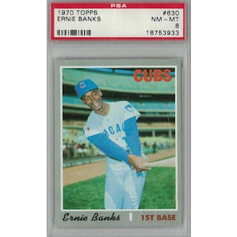 1970 Topps Baseball #630 Ernie Banks PSA 8 (NM-MT) *3933 (Reed Buy)