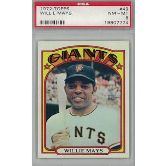 1972 Topps Baseball #49 Willie Mays PSA 8 (NM-MT) *7774 (Reed Buy)