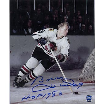 Bobby Hull Autographed Chicago Blackhawks 8x10 White Photo w/HOF (DACW COA)
