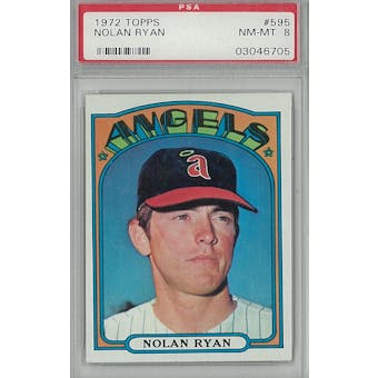 1972 Topps Baseball #595 Nolan Ryan PSA 8 (NM-MT) *6705 (Reed Buy)