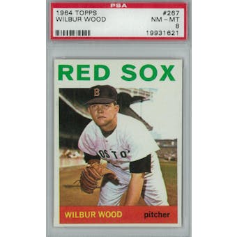 1964 Topps Baseball #267 Wilbur Wood PSA 8 (NM-MT) *1621 (Reed Buy)