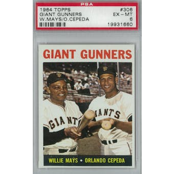 1964 Topps Baseball  #306 Giant Gunners PSA 6 (EX-MT) *1660 (Reed Buy)