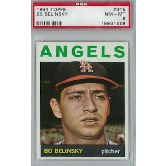 1964 Topps Baseball #315 Bo Belinsky PSA 8 (NM-MT) *1669 (Reed Buy)
