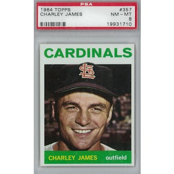 1964 Topps Baseball #357 Charley James PSA 8 (NM-MT) *1710 (Reed Buy)