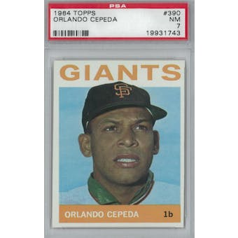 1964 Topps Baseball #390 Orlando Cepeda PSA 7 (NM) *1743 (Reed Buy)
