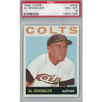 1964 Topps Baseball #406 Al Spangler PSA 8 (NM-MT) *1759 (Reed Buy)