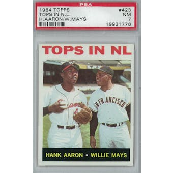 1964 Topps Baseball #423 Tops in NL PSA 7 (NM) *1776 (Reed Buy)