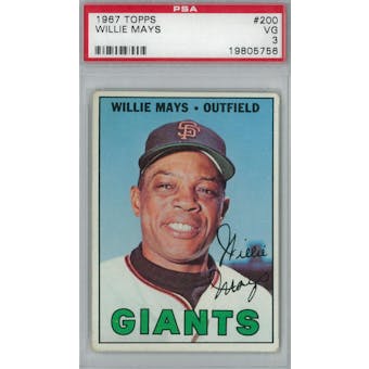 1967 Topps Baseball #200 Willie Mays PSA 3 (VG) *5756 (Reed Buy)