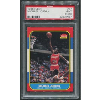 1986/87 Fleer Basketball #57 Michael Jordan Rookie PSA 9 (MINT) (OC)