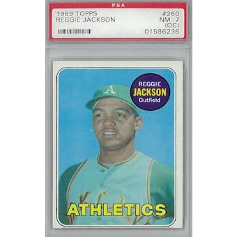 1969 Topps Baseball #260 Reggie Jackson RC PSA 7OC (NM) *6236 (Reed Buy)