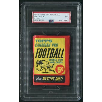 1963 Topps CFL Football 5 Cent Wax Pack PSA 7 (NM)
