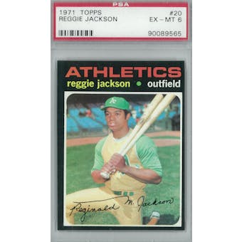 1971 Topps Baseball #20 Reggie Jackson PSA 6 (EX-MT) *9565 (Reed Buy)