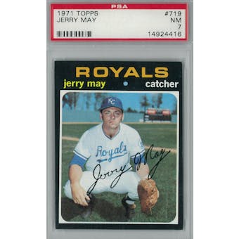 1971 Topps Baseball #719 Jerry May PSA 7 (NM) *4416 (Reed Buy)