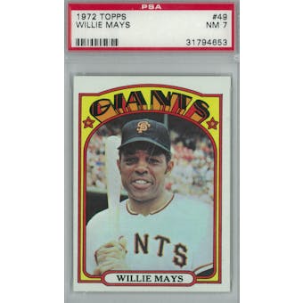 1972 Topps Baseball #49 Willie Mays PSA 7 (NM) *4653 (Reed Buy)