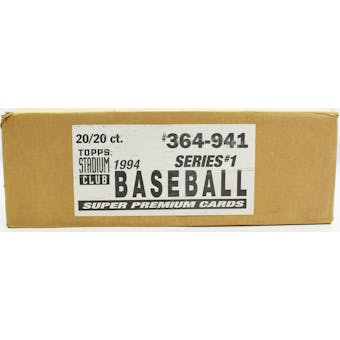 1994 Topps Stadium Club Series 1 Baseball Jumbo 20-Box Case (Reed Buy)