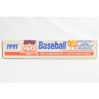 1991 Topps Baseball Factory Set (White Box) (Reed Buy)