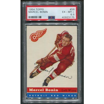 1954/55 Topps Hockey #59 Marcel Bonin Rookie PSA 6.5 (EX-MT+)