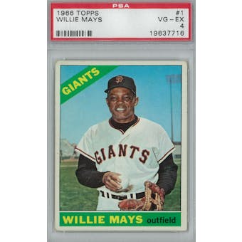 1966 Topps Baseball #1 Willie Mays PSA 4 (VG-EX) *7716 (Reed Buy)