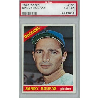 1966 Topps Baseball #100 Sandy Koufax PSA 4 (VG-EX) *7813 (Reed Buy)