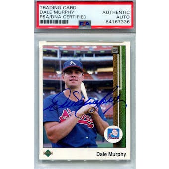 1989 Upper Deck Baseball Dale Murphy Autographed Card (Reverse Negative) PSA/DNA