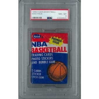 1986/87 Fleer Basketball Wax Pack PSA 8 (NM-MT) *6925