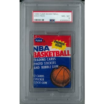 1986/87 Fleer Basketball Wax Pack PSA 8 (NM-MT) *6943