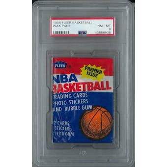 1986/87 Fleer Basketball Wax Pack PSA 8 (NM-MT) *6938