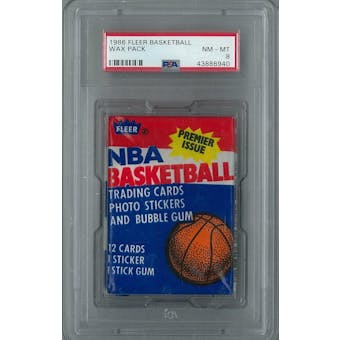 1986/87 Fleer Basketball Wax Pack PSA 8 (NM-MT) *6940