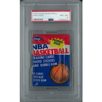 1986/87 Fleer Basketball Wax Pack PSA 8 (NM-MT) *6933