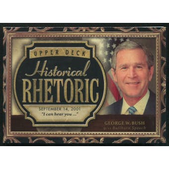 2016 Upper Deck Goodwin Champions #HRGB George W. Bush Historical Rhetoric Booklet 911 Bullhorn
