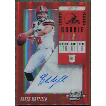 2018 Panini Contenders Optic #101 Baker Mayfield Red Rookie Auto #70/99
