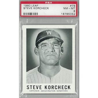 1960 Leaf Baseball #79 Steve Korcheck PSA 8 (NM-MT) *5052 (Reed Buy)