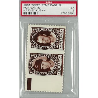 1961 Topps Stamps Panels Baseball Ron Santo/Harvey Kuenn PSA 5 (EX) *6591 (Reed Buy)